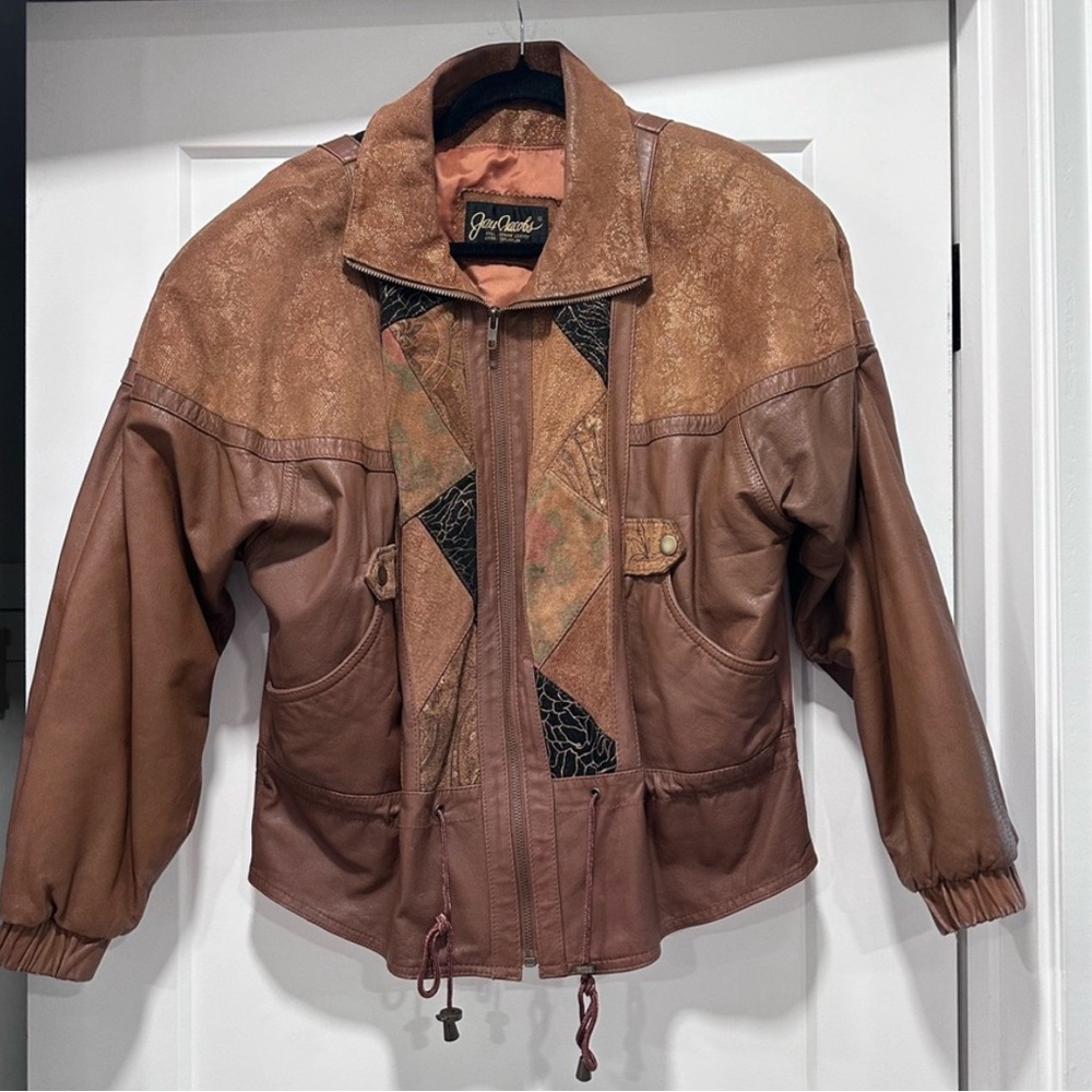 Jay Jacob’s Vintage 80s Patchwork Colorblock leather jacket